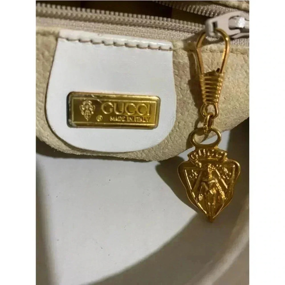 Gucci white  micro monogram canvas leather satchel handbag - Picture 11 of 12